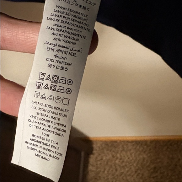 ALO Yoga Navy Blue Sherpa Edge Bomber Jacket Sz XS fits S also, NWT, PRICE FIRM - Picture 9 of 9